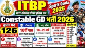 ITBP Constable GD Sports Quota Recruitment 2026