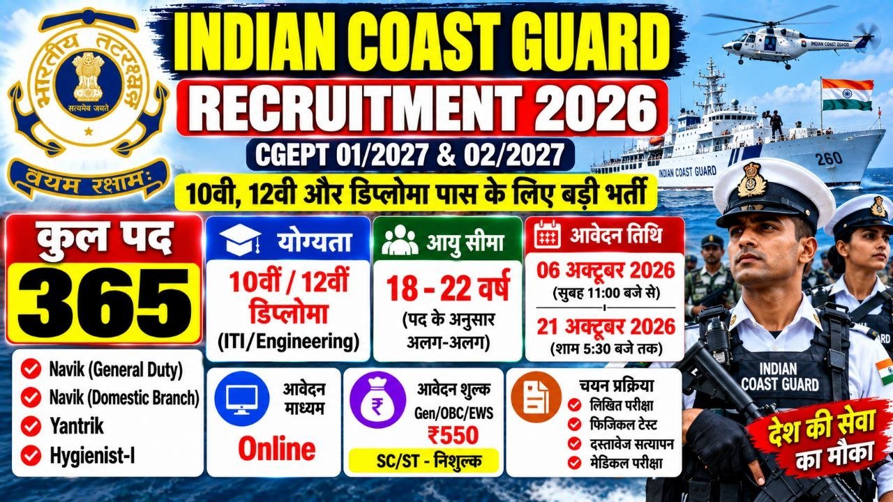 Indian Coast Guard Recruitment 2026