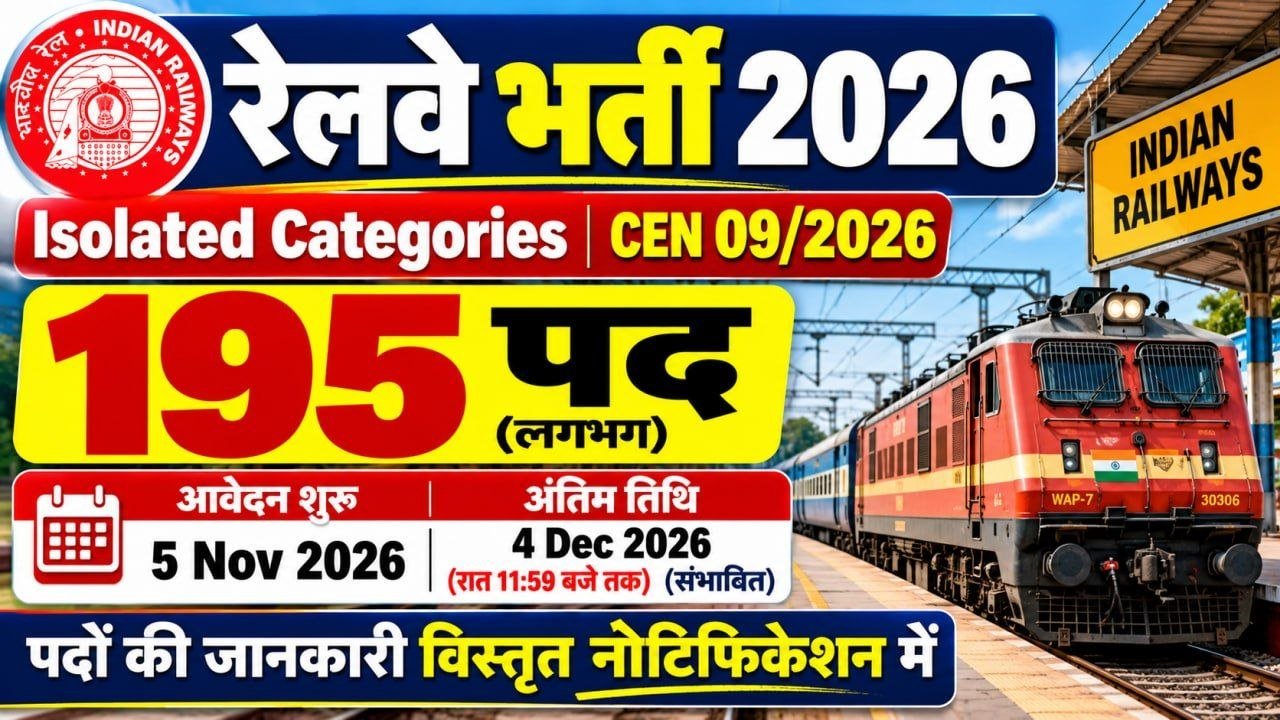 RRB Isolated Categories Recruitment 2026