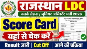 Rajasthan LDC Score Card 2026